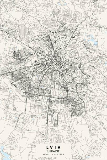 Lviv Ukraine Vector Map Stock Download Image Now Lviv Ukraine Vector Map 