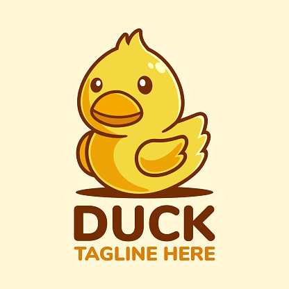 Cute Cartoon Duck Logo Design