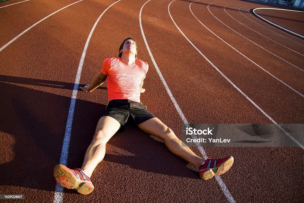 Atleta após corrida - Royalty-free Acabar Foto de stock