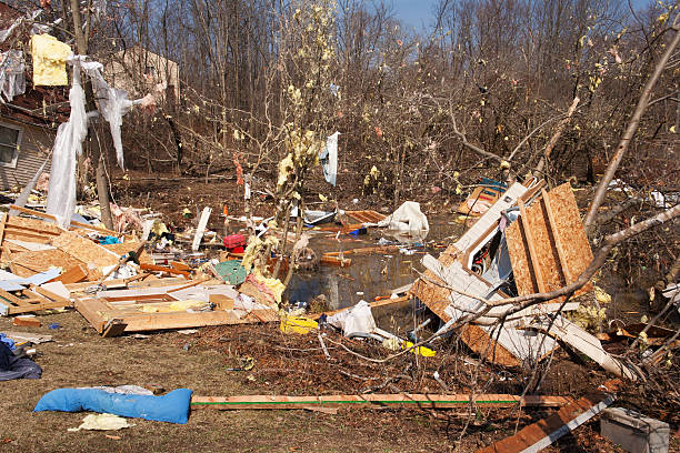 istock Debris From a Home Damaged by an F2 Tornado. 142923155