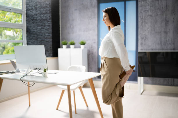 istock Standing Office Yoga Workout And Workout 1429256074