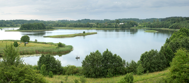 Serene landscape in the wild - the shores of Lake Otolovo in Belarus