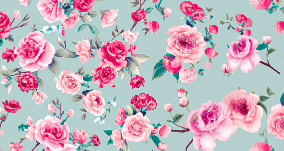 vintage seamless rose flowers pattern background