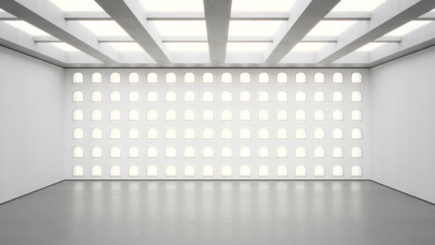 istock Abstract interior design 3D rendering of modern showroom. 1429259784