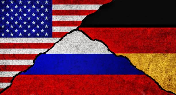 istock USA, Russia and Germany flag together 1429266344