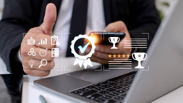 istock Quality Assurance concept, operating with the quality assurance, guarantee, standards, ISO certification, and standardization notion as proof of top service 1429268951