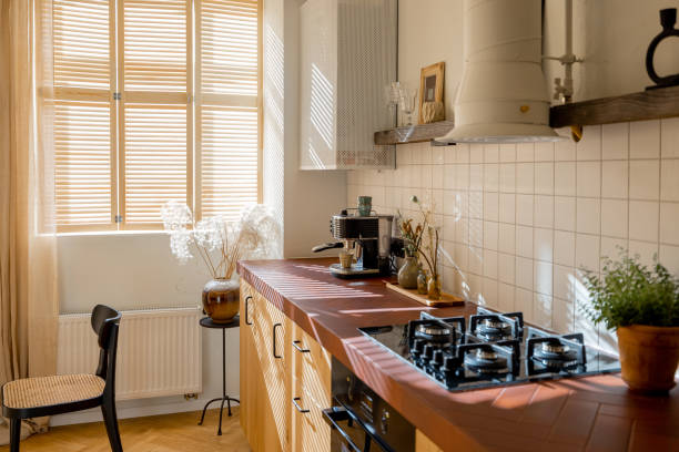 istock Beautiful kitchen of stylish apartment 1429272117
