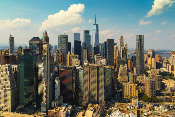 istock Helicopter flight over New York 1429275766