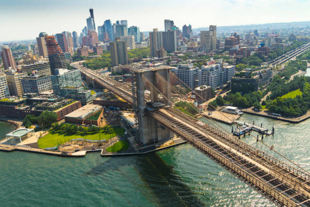 istock Helicopter flight over New York 1429275818