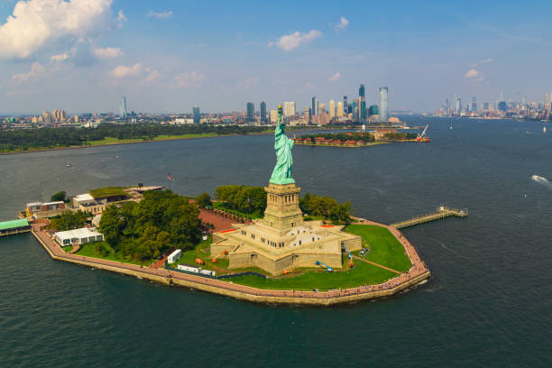 istock Helicopter flight over New York 1429275848