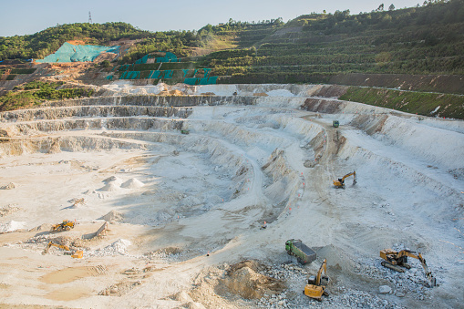 Kaolin, mining, mining, transportation, white China clay, minerals, mines, industry, open-pit, mining