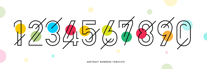 Abstract numbers template. Anniversary numbers template isolated, anniversary icon label, anniversary symbol stock illustration