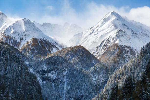 istock Snowy mountain peaks in the alps wilderness 1429288748