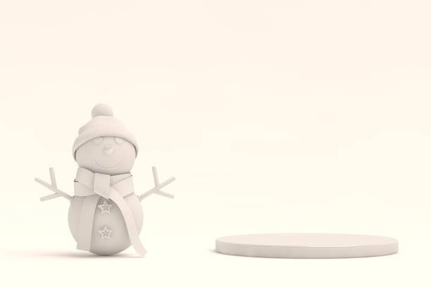 Winter Christmas scene with product stand
