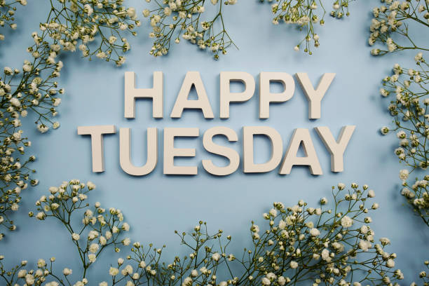 istock Happy Tuesday alphabet letters on blue background 1429306561