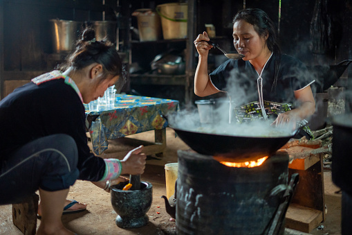 Hmong Hilltribe Family Cooking Organic Meal Chiang Mai, Thailand