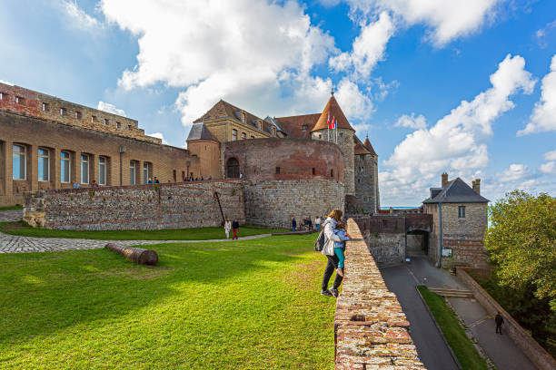 Dieppe, Normandy, France - September 10, 2022: The courtyard of the castle (now a museum)