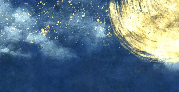 istock Abstract Background Illustration of Supermoon and Starry Sky 1429308578