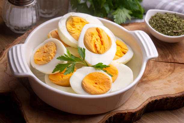 istock Boiled sliced egg, food photo 1429314896
