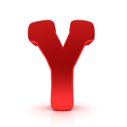 Y letter red capital letter sign 3d