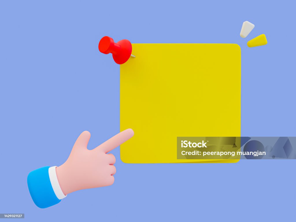 Post Note 3d 3d Minimal Sticky Note Template Blank Postit Notes Schedule Or Notice ...