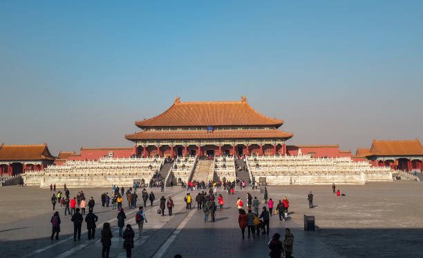 china verbotene stadt, peking - column china history beijing stock-fotos und bilder