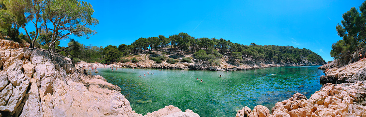 Port-Pin beach in Calanques national park in French rivera Marseille France