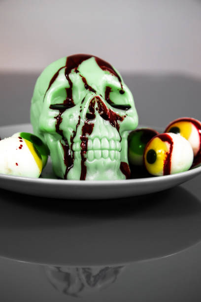 istock A skull with bloodshot eyes on a plate 1429337780