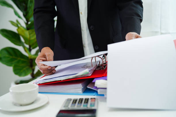 istock Business woman busy working with documents in office. 1429338749