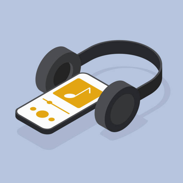 music streaming service concept illustration - spotify stock illustrations