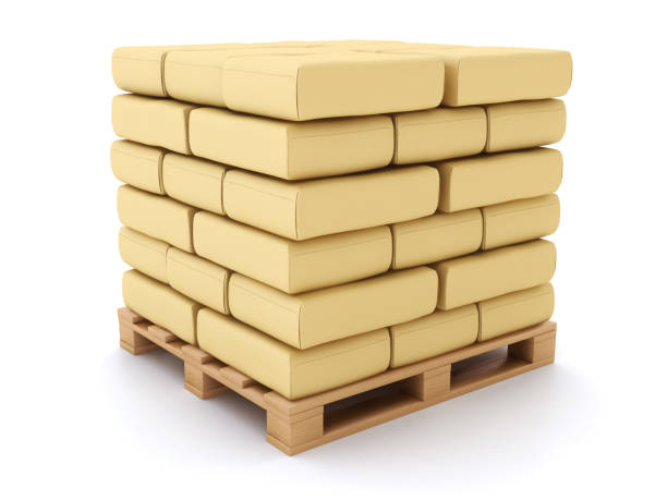 istock Paper bags on pallet 1429344035