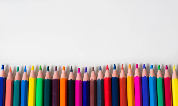 istock Row of colored pencils. 1429348953
