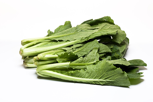 Pak Choi  green vegetable on a white background