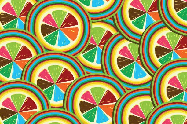 Vector illustration of Exotic pattern with lemons
