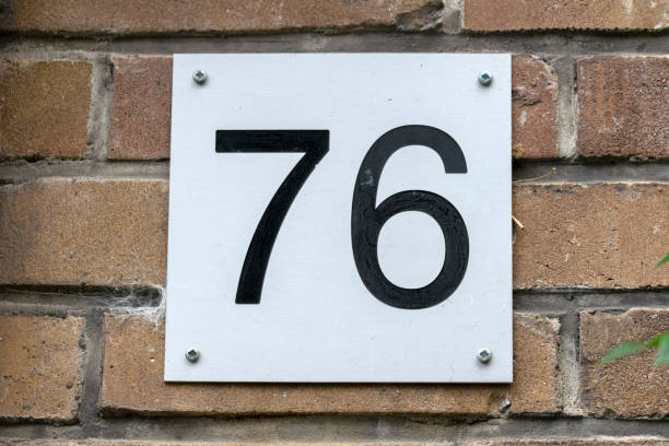 istock Close Up House Number 76 At Amsterdam The Netherlands 1429357159