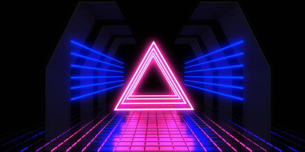 istock 3D abstract background with neon lights. neon tunnel  .space construction . .3d illustration 1429367625