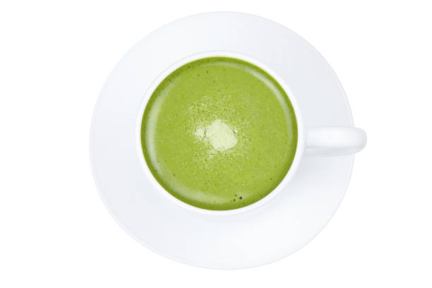 istock Matcha latte in a cup isolated on a white background. 1429369531