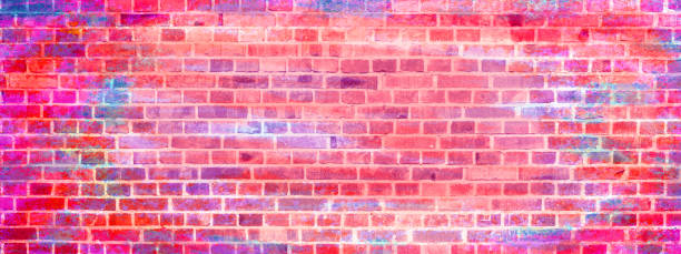 istock Colorful abstract pink red grunge painted colored damaged rustic brick wall masonry brickwork stonework texture background banner panorama 1429371662