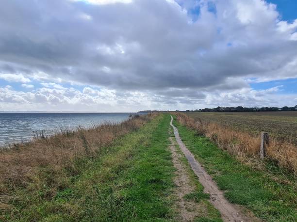 istock Hiking trails along the coast in wind and weather 1429379577
