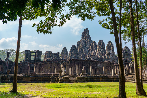 Cambodia. Siem Reap. The archaeological park of Angkor. The Bayon Temple 12th century Hindu temple