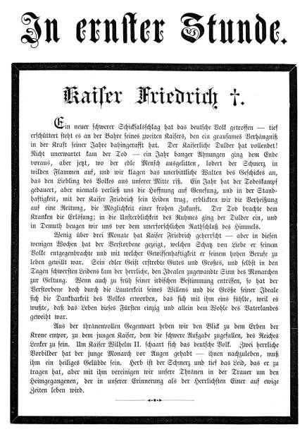 istock Obituary for the German Emperor Frederick III of Germany 1429390111