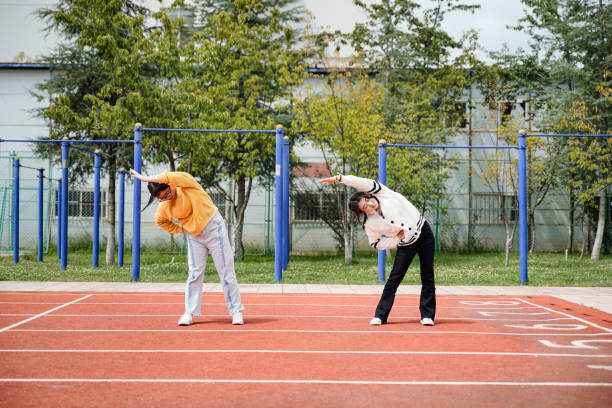 istock Two girls running at a sport 1429393785