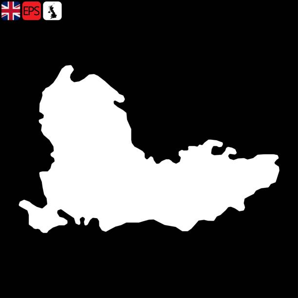 illustrazioni stock, clip art, cartoni animati e icone di tendenza di inghilterra sudorientale, mappa della regione del regno unito. illustrazione vettoriale. - southeast england