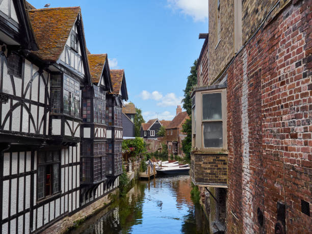 Typical Canterbury view of the Stour river, UK