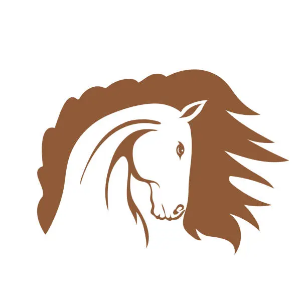 Vector illustration of Horse Head Silhouette On A Transparent Background