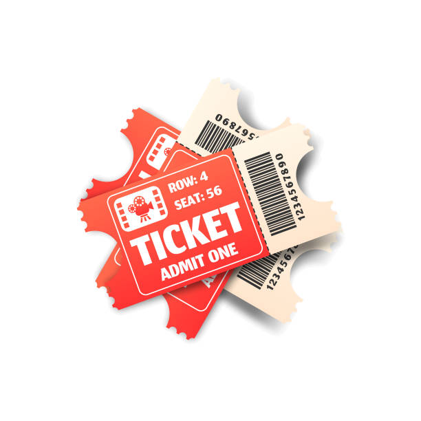 istock Abstract Color Ticket For Cinema Theater Concert With Shadow Vector Design Style Isolated On White Background 1429405705