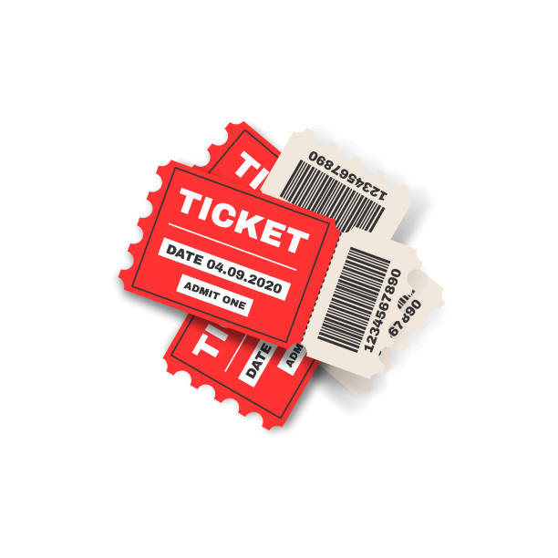 istock Abstract Color Ticket For Cinema Theater Concert With Shadow Vector Design Style Isolated On White Background 1429405782