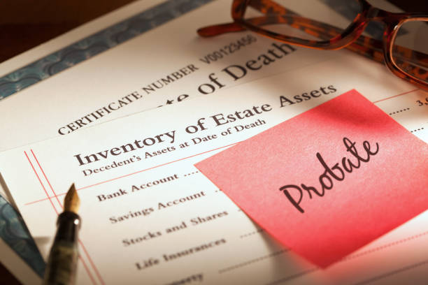 Probate Application and Estate Assets stock photo