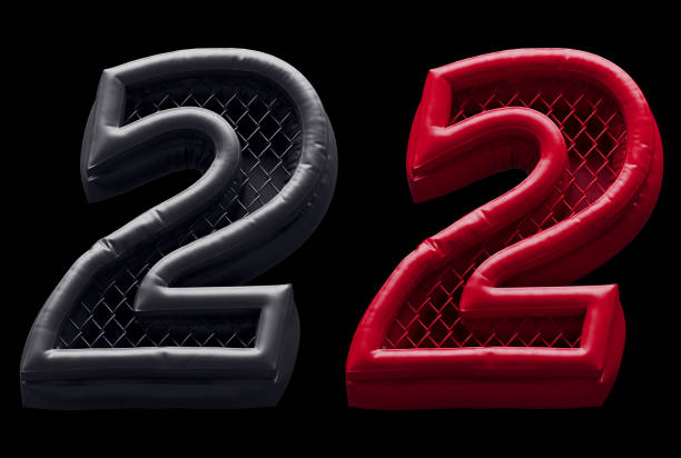 Fight night font. Red and black. 3d rendering.