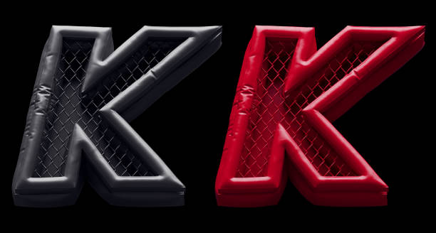 istock Fight night font. Red and black. Letter K 1429408216